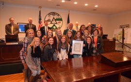 Town Council Recognizes THS Competition Cheerleading Team