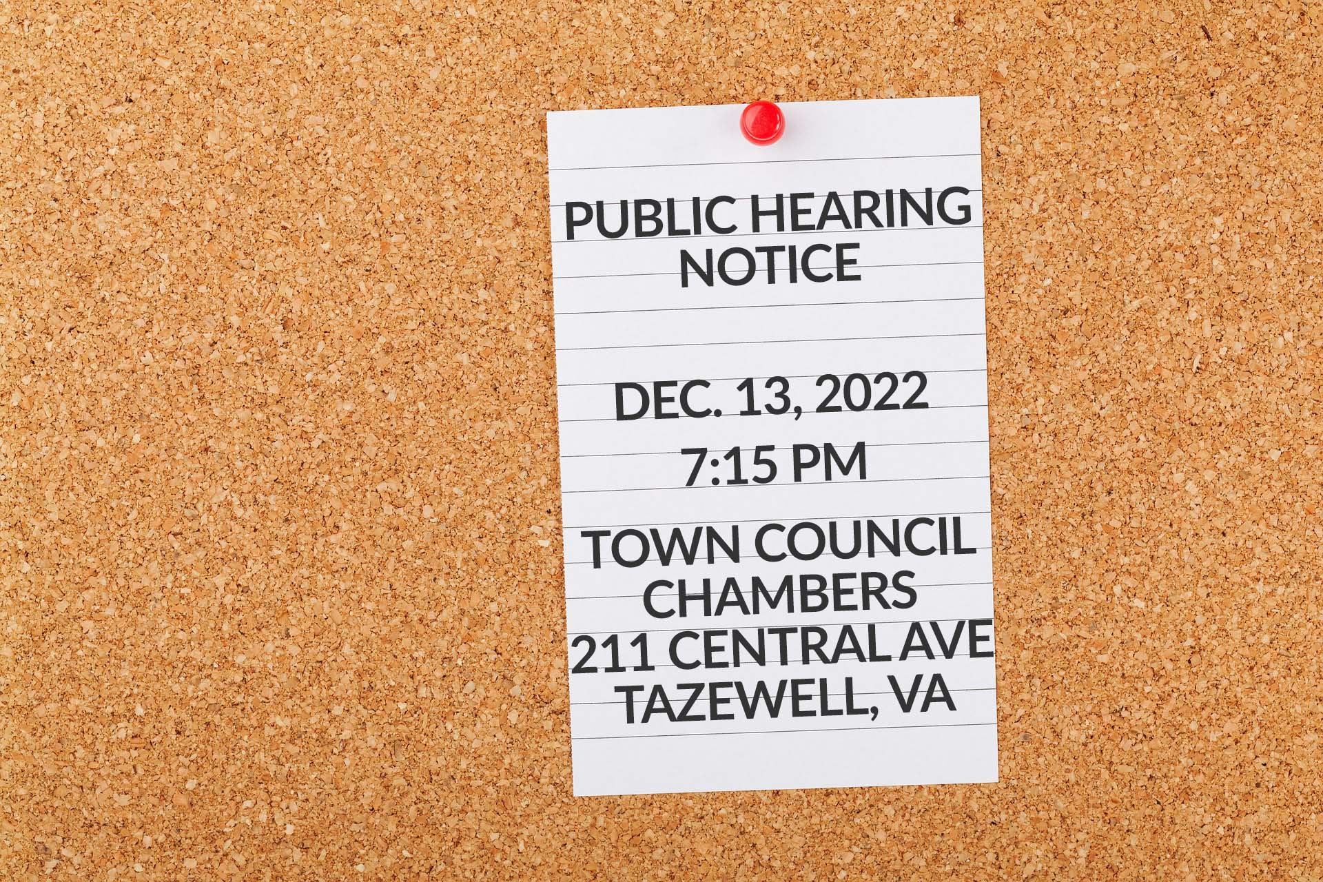 Notice of Joint Public Hearing on December 13 2022